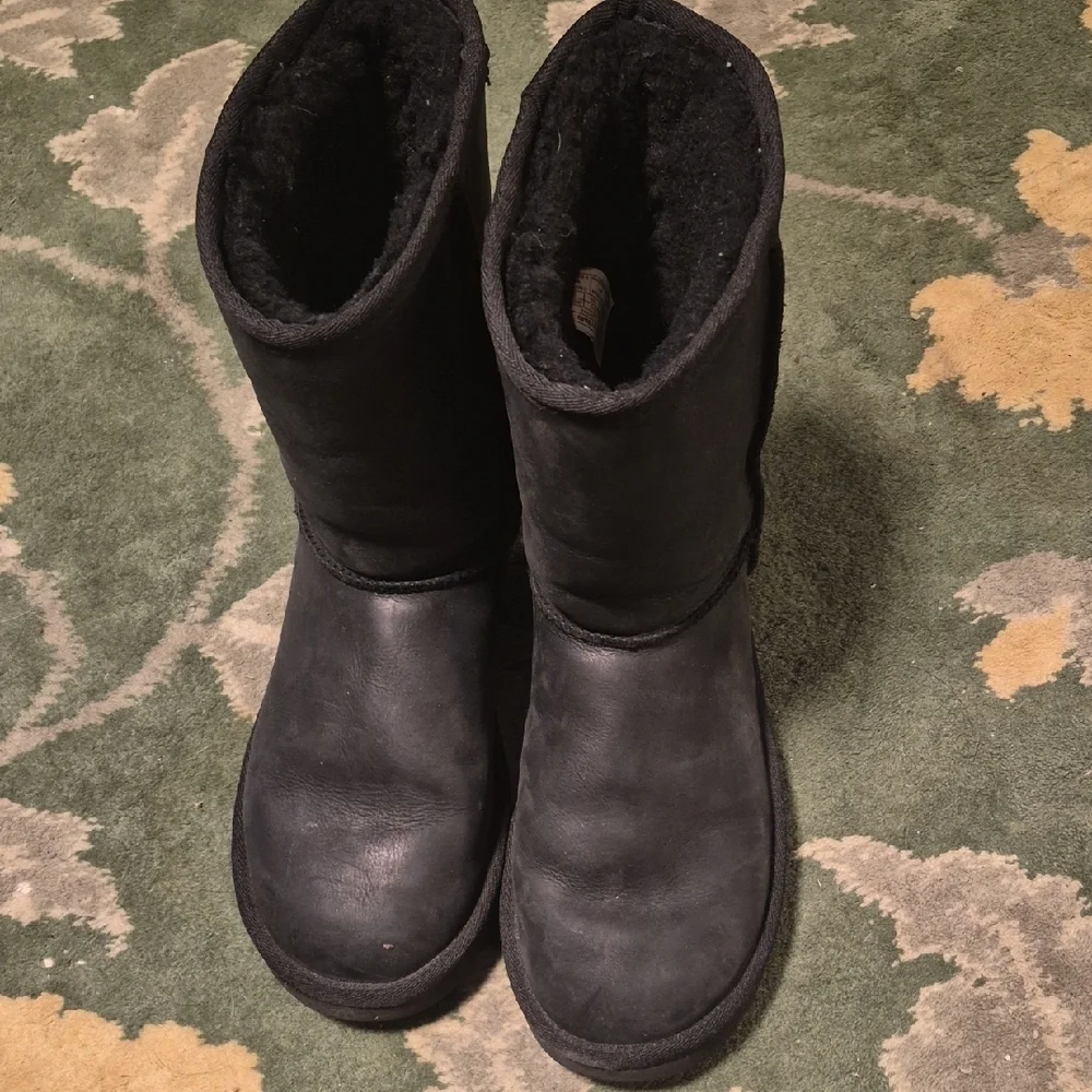 UGG Classic Short Black Suede Winter Boots
